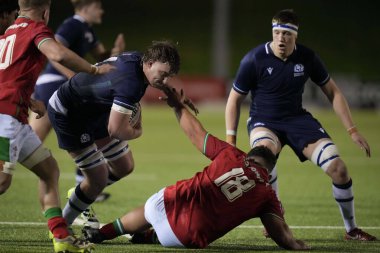 İskoçya U20 'den Euan McVie 2024 Guinness U20 maçında Galler - İskoçya U20' ler Stadyumu CSM, Colwyn Bay, Birleşik Krallık, 2 Şubat 202
