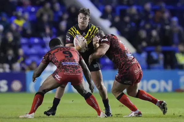 Jordy Crowther Warrington Wolves Går Till Leigh Leopards Försvar Rugby — Stockfoto