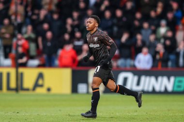 Blackpool takımından Karamoko Dembele 3 Şubat 202 'de Lamex Stevenage, İngiltere' de oynanan 1.