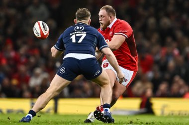 Galler 'den Corey Domachowski, 3 Şubat 202' de İngiltere 'nin Cardiff kentindeki Principality Stadyumu' nda oynanan 2024 Guinness 6 Milletler maçında Galler - İskoçya maçını geçti.