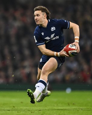 İskoçyalı Kyle Rowe, 3 Şubat 202 'de İngiltere' nin Cardiff şehrindeki Principality Stadyumu 'nda oynanan 2024 Guinness 6 Milletle İskoçya maçında mola verdi.