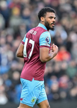 Burnley 'den Lyle Foster, Premier Lig maçı sırasında Burnley, Fulham' a karşı Turf Moor, Burnley, İngiltere, 3 Şubat 202