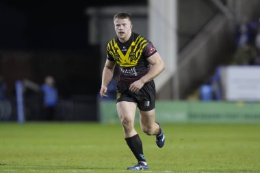 Warrington Wolves 'dan Luke Thomas Rugby Ligi' nde Joe Philbin Tanıklık maçı sırasında Warrington Wolves, Leigh Leopards 'a karşı Halliwell Jones Stadyumu, Warrington, İngiltere, 3 Şubat 202