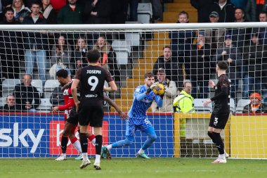 Blackpool takımından Daniel Grimshaw 3 Şubat 202 'de Lamex Stevenage, İngiltere' de Stevenage - Blackpool maçında