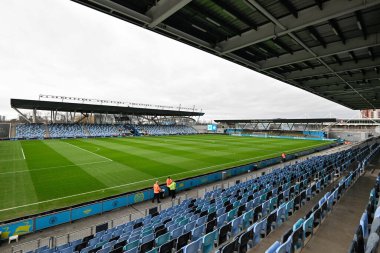Maç öncesinde Joie Stadyumu 'nun genel görünümü, 4 Şubat 202' de İngiltere 'nin Joie Stadyumu' nda Manchester City Women - Leicester City Women maçında gösterildi.