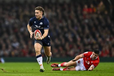 İskoçyalı Kyle Rowe, 3 Şubat 202 'de İngiltere' nin Cardiff şehrindeki Principality Stadyumu 'nda oynanan 2024 Guinness 6 Milletle İskoçya maçında mola verdi.