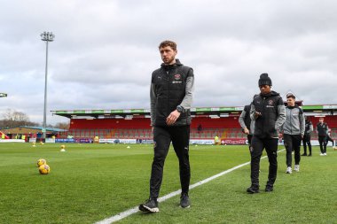 Blackpool 'dan Matthew Pennington, 3 Şubat 202' de İngiltere 'deki Lamex Stevenage Stevenage' a karşı oynanan Sky Bet 1 maçı öncesinde geldi.
