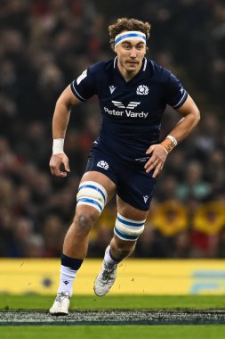 İskoçyalı Jamie Ritchie 2024 Guinness 6 Milletler İskoçya 'ya karşı Principality Stadyumu, Cardiff, İngiltere, 3 Şubat 202