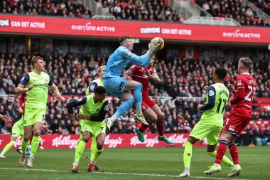 Sunderland 'dan Anthony Patterson, Middlesbrough, Birleşik Krallık' taki Riverside Stadyumu 'nda Middlesbrough - Sunderland maçında serbest vuruşla topu yakalıyor.