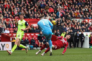 Middlesbrough takımından Anthony Patterson, Middlesbrough - Riverside Stadyumu, Middlesbrough, Birleşik Krallık, 4 Şubat 202 'de oynanan Sky Bet Şampiyonası maçında topu Josh Coburn' dan aldı.