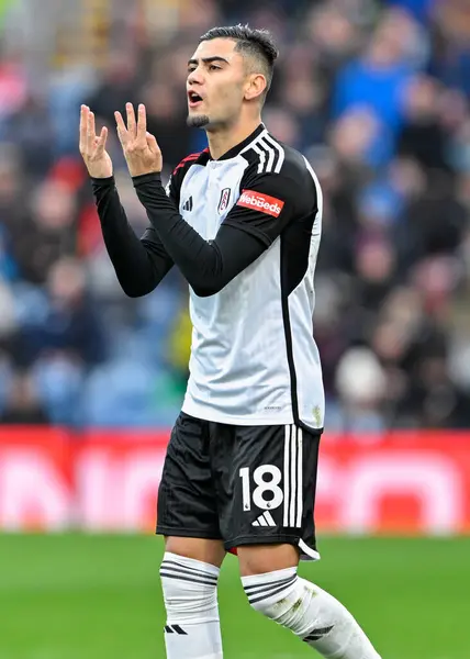 Andreas Pereira Fulhamu Reaguje Během Zápasu Premier League Burnley Fulham — Stock fotografie