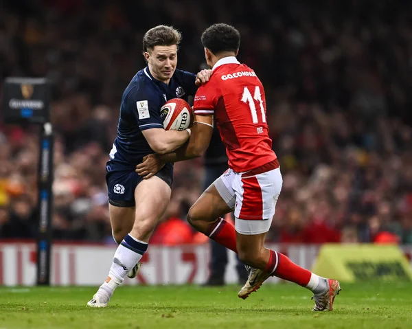 İskoçyalı Kyle Rowe 2024 Guinness 6 Milletler Galler - İskoçya maçında Galler - Principality Stadyumu, Cardiff, Birleşik Krallık, 3 Şubat 202