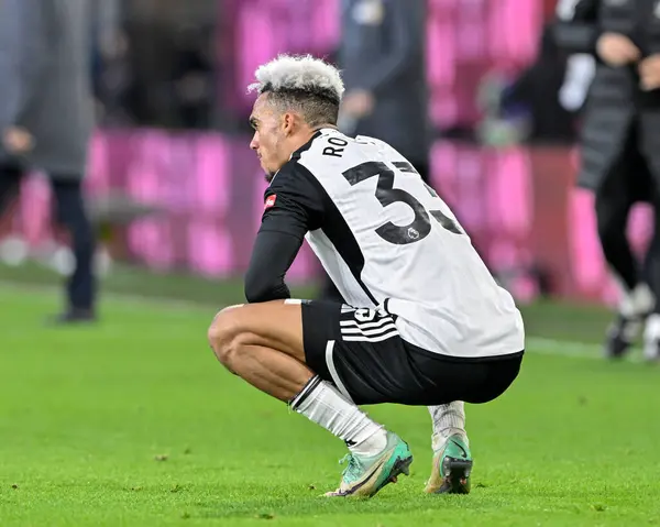 Antonee Robinson Fulham Looks Dejected Full Time Premier League Match — Stock Photo, Image
