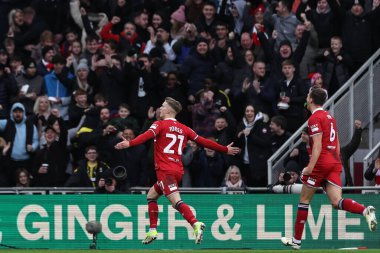 Middlesbrough 'dan Marcus Forss, 4 Şubat 202' de Middlesbrough, İngiltere 'deki Riverside Stadyumu' nda oynanan Sky Bet Şampiyonası maçında 1-0 'lık galibiyetini kutluyor.