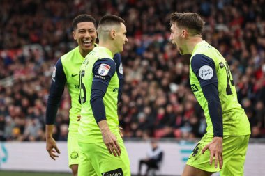 Sunderland takımından Nazariy Rusyn, 4 Şubat 202 'de Middlesbrough, Middlesbrough, Birleşik Krallık' ta oynanan Sky Bet Şampiyonası maçında 1-1 'lik galibiyetini kutluyor.