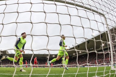 Sunderland takımından Nazariy Rusyn, 4 Şubat 202 'de Middlesbrough, Middlesbrough, Birleşik Krallık' ta oynanan Sky Bet Şampiyonası maçında 1-1 'lik galibiyetini kutluyor.
