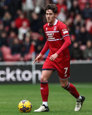 Middlesbrough takımından Hayden Hackney, Middlesbrough - Riverside Stadyumu 'nda Middlesbrough - Sunderland maçında, 4 Şubat 202