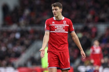 Middlesbrough takımının Dael Fry 'ı Middlesbrough - Middlesbrough maçı sırasında Riverside Stadyumu, Middlesbrough, Birleşik Krallık, 4 Şubat 202