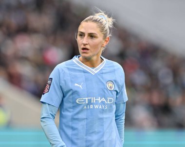 Manchester City Women 'dan Laura Coombs, Manchester City Women vs Leicester City Women maçında 4 Şubat 202' de Joie Stadyumu 'nda karşılaştı.