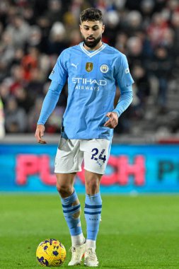 Manchester City 'den Joko Gvardiol Premier Lig maçı sırasında Brentford Manchester City' ye karşı Gtech Community Stadyumu, Londra, Birleşik Krallık, 5 Şubat 2024