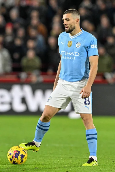 Manchester City 'den Mateo Kovai Premier League maçı sırasında Brentford Manchester City' ye karşı Gtech Community Stadyumu, Londra, Birleşik Krallık, 5 Şubat 2024
