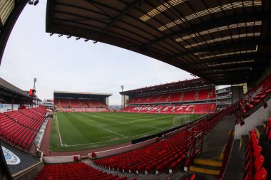 Oakwell 'in Sky Bet Ligi 1 maçı sırasında Oakwell, Barnsley' e karşı Leyton Orient 'in 10 Şubat 202' de Oakwell, Barnsley 'de oynadığı maçın genel görünümü