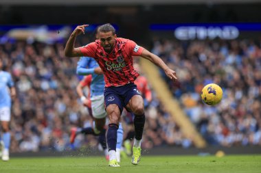 Everton 'dan Dominic Calvert-Lewin Premier League maçında Manchester City Everton' a karşı 10 Şubat 202 'de Etihad Stadyumu' nda top golü attı.