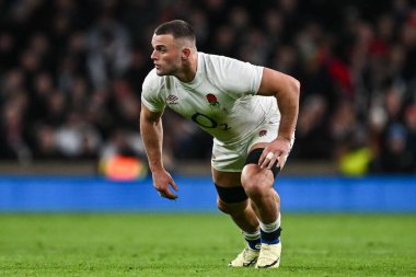 İngiltere 'nin Ben Earl' ü 2024 Guinness maçında İngiltere 'ye karşı Galler maçı Twickenham Stadyumu, Twickenham, Birleşik Krallık, 10 Şubat 202