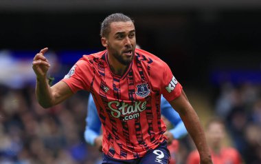 Premier Lig karşılaşmasında Everton 'dan Dominic Calvert-Lewin Manchester City, Manchester Stadyumu' nda Everton 'a karşı 10 Şubat 202