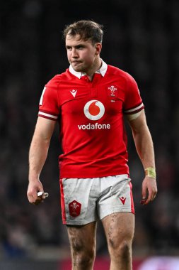Galler 'den Ioan Lloyd 2024 Guinness maçında İngiltere ile Galler maçı Twickenham Stadyumu, Twickenham, Birleşik Krallık, 10 Şubat 202