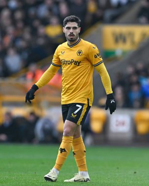 Wolverhampton Wanderers 'dan Pedro Neto, Premier League maçında Wolverhampton Wanderers, Molineux, Wolverhampton, İngiltere' de 10 Şubat 202 'de Brentford' a karşı.