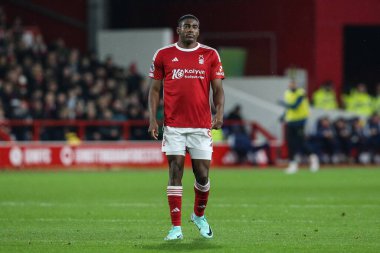 Nottingham Ormanı 'ndan Taiwo Awoniyi Premier Lig maçı sırasında Nottingham Forest, Newcastle United' a karşı City Ground, Nottingham, İngiltere 'de 10 Şubat 202
