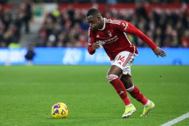 Nottingham Ormanı 'ndan Callum Hudson-Odoi Premier League maçı sırasında Nottingham Forest, Newcastle United' a karşı City Ground, Nottingham, İngiltere 'de 10 Şubat 202' de maç yapıyor.