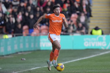 Blackpool takımından Jordan Lawrence-Gabriel 10 Şubat 202 'de Bloomfield Road, Blackpool' da oynanan Blackpool-Oxford maçında