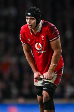 2024 Guinness maçında Galler 'den Dafydd Jenkins, İngiltere - Galler maçı Twickenham Stadyumu, Twickenham, Birleşik Krallık, 10 Şubat 202