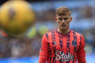 Premier Lig karşılaşmasında Everton 'dan Jarrad Branthwaite Manchester City, Manchester Stadyumu' nda Everton 'a karşı 10 Şubat 202