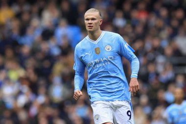 Manchester City ile Everton arasındaki Premier League maçı sırasında Manchester City 'den Erling Haaland 10 Şubat 202' de Etihad Stadyumu 'nda karşılaştı.