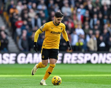 Wolverhampton Wanderers 'dan Pedro Neto Premier League maçında Wolverhampton Wanderers, Brentford' a karşı Molineux, Wolverhampton, Birleşik Krallık 'ta 10 Şubat 202