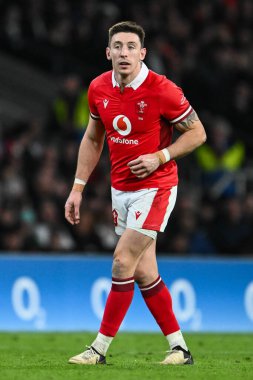 Galler 'den Josh Adams, 2024 Guinness 6 Milletler, İngiltere' ye karşı Twickenham Stadyumu, Twickenham, İngiltere, 10 Şubat 202