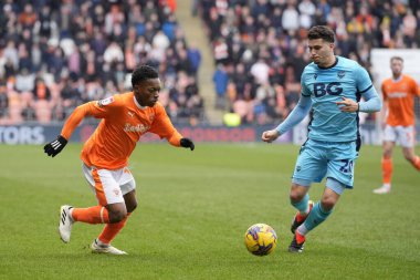 Blackpool takımından Karamoko Dembl, 10 Şubat 2024 'te Bloomfield Road, Blackpool' da oynanan 1.