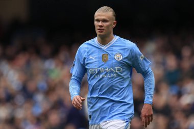 Manchester City 'den Erling Haaland 10 Şubat 202 tarihinde Etihad Stadyumu' nda oynanan Premier League maçında Everton 'a karşı mücadele etti.
