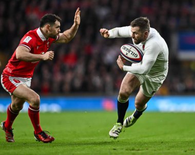 İngiltere 'den Elliot Daly, İngiltere' nin Twickenham Stadyumu, Twickenham, Birleşik Krallık 'ta oynadığı 2024 Guinness 6.