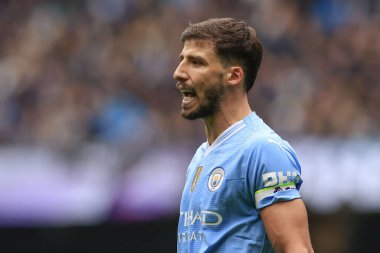 Manchester City 'den Ruben Dias Premier League maçı sırasında Manchester City, Everton' a karşı Etihad Stadyumu, Manchester, İngiltere, 10 Şubat 202