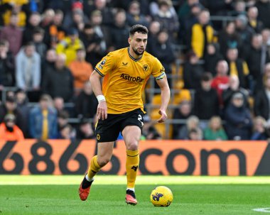Wolverhampton Wanderers 'dan Max Kilman Premier League maçında Wolverhampton Wanderers, Brentford' a karşı Molineux, Wolverhampton, Birleşik Krallık, 10 Şubat 202