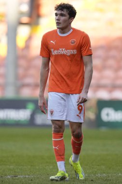 Blackpool takımından Kyle Joseph, 10 Şubat 202 'de Bloomfield Road, Blackpool' da oynanan Blackpool-Oxford maçında