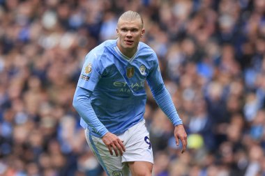 Manchester City 'den Erling Haaland 10 Şubat 202 tarihinde Etihad Stadyumu' nda oynanan Premier League maçında Everton 'a karşı mücadele etti.