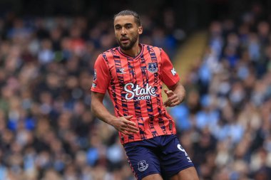 Premier Lig karşılaşmasında Everton 'dan Dominic Calvert-Lewin Manchester City, Manchester Stadyumu' nda Everton 'a karşı 10 Şubat 202