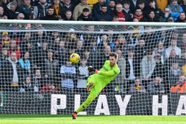 Wolverhampton Wanderers takımının oyuncusu Jos S, Premier League maçında Wolverhampton Wanderers, Brentford 'a karşı Molineux, Wolverhampton, Birleşik Krallık' ta 10 Şubat 2024 'te oynanan maçta topa vuruyor.