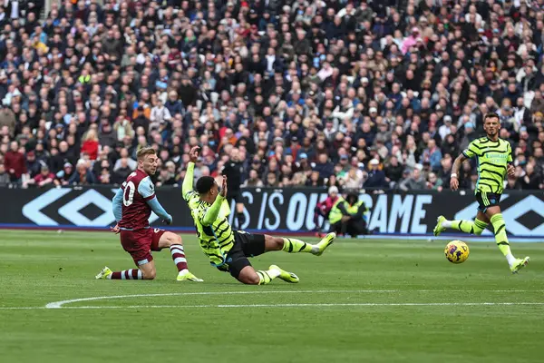 Jarrod Bowen West Ham United Dispara Gol Durante Partido Premier — Foto de Stock