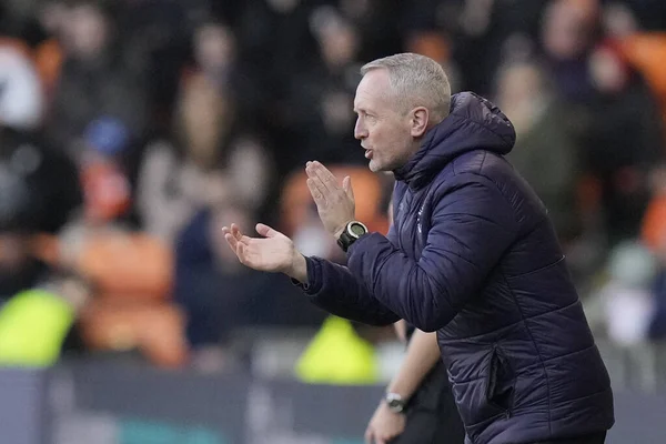 Neil Critchley Manager Blackpool Shouts Instructions Sky Bet League Match — Stock Photo, Image